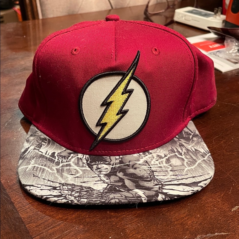 DC Comics Red Flash Cap with Black and Yellow Logo